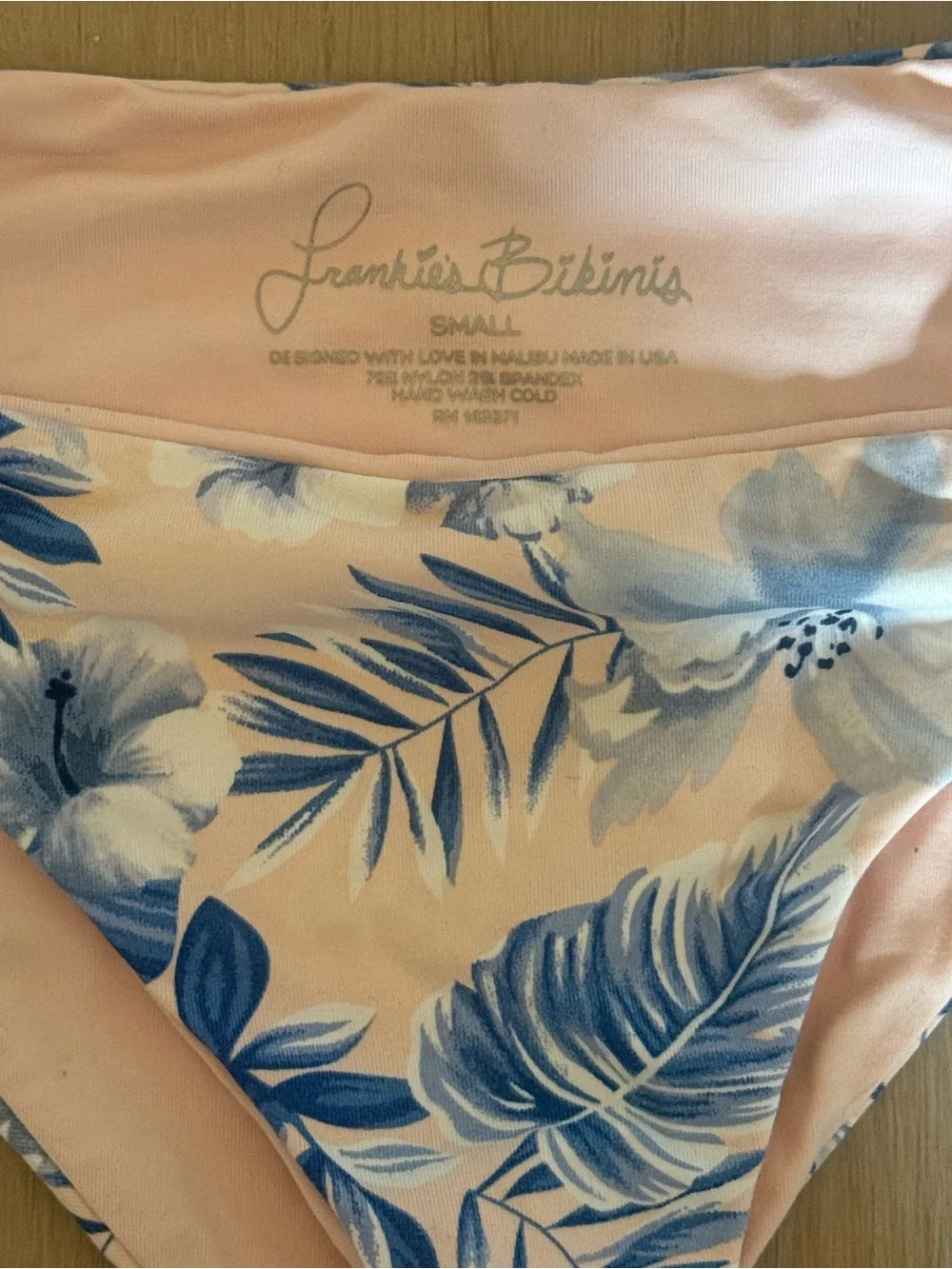 Frankie’s Bikinis Pink and Blue Floral Bikini Set